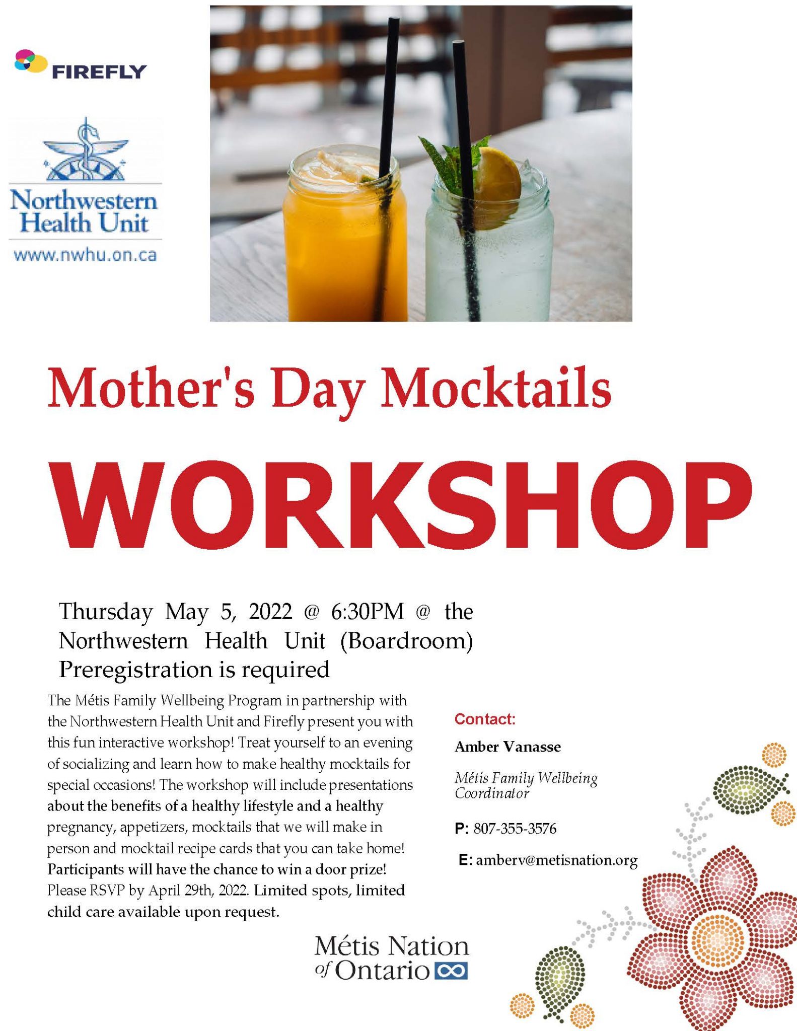 Mothers Day Mocktails Workshop - Atikokan